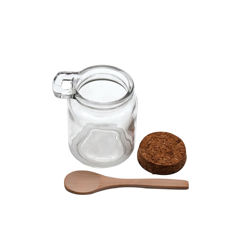 Wholesale Glass Spice Jar Bath Salt Jar WIth Wooden Lid And Spoon