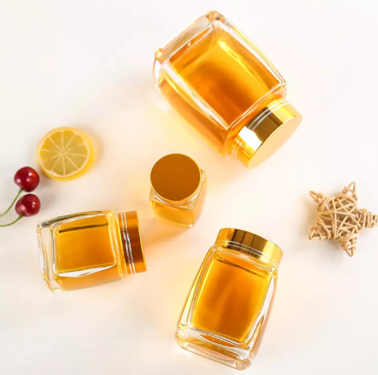 Wholesale Glass Storage Jars Kitchen Food Glass Honey Jar With Customized Logo