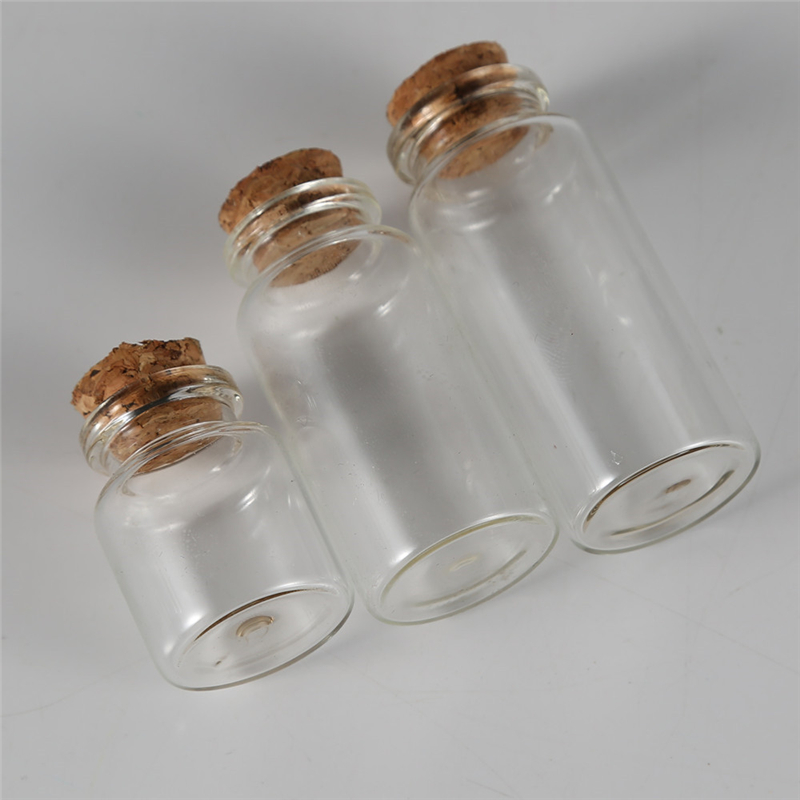 Wholesale Glass Vials Glass Wishing Bottle With Cork For Fancy Food Storage Jar Clear Wishing Message Glass Bottles Vials With C