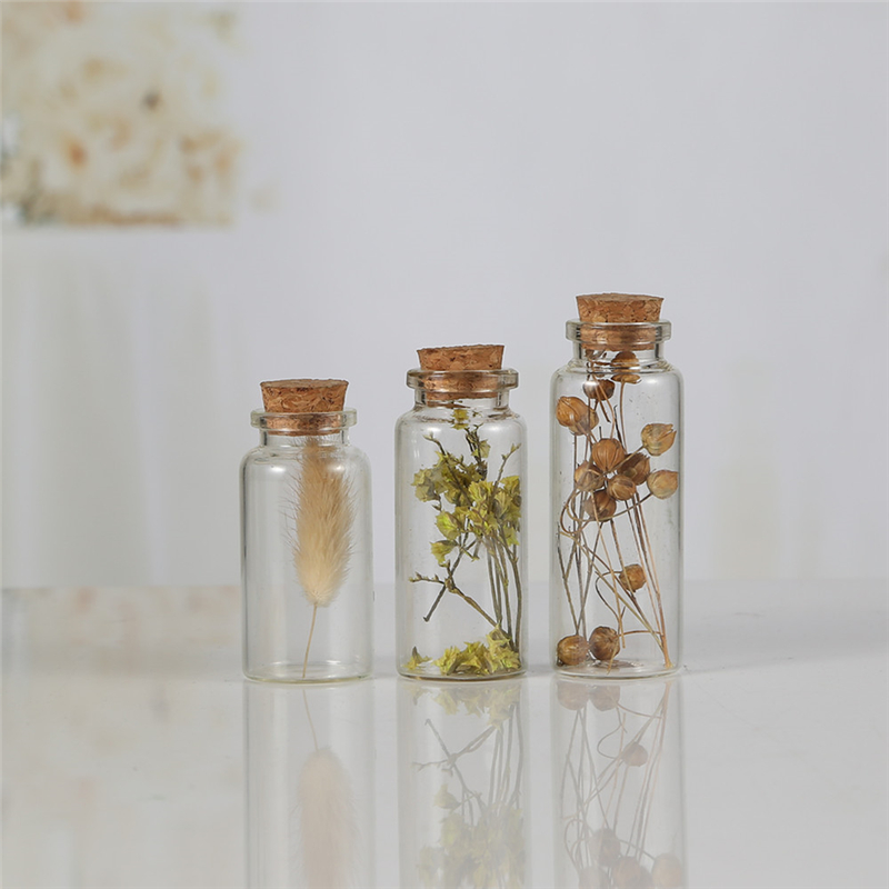 Wholesale Glass Vials Glass Wishing Bottle With Cork For Fancy Food Storage Jar Clear Wishing Message Glass Bottles Vials With C