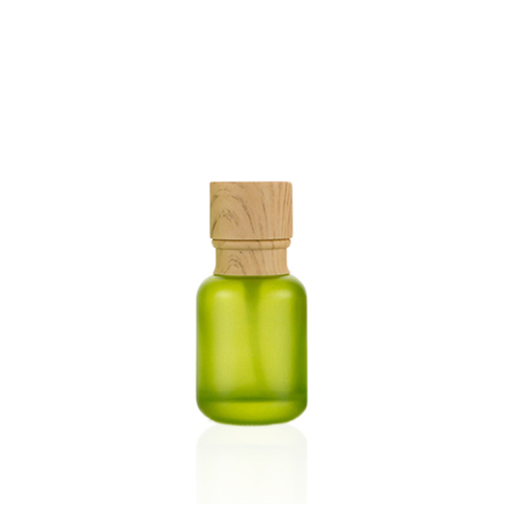 Wholesale Green Bottle 50g 50ml 110ml 150ml Frosted Glass Cosmetics Set Bottles With Bamboo Lids