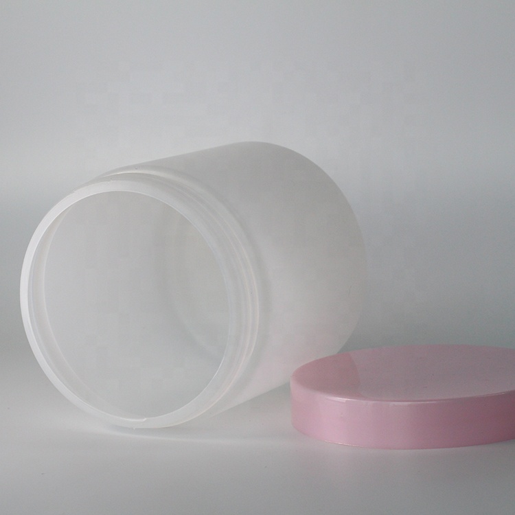 Wholesale HDPE round cream jar empty jars for lotions and creams frosted plastic cream jars