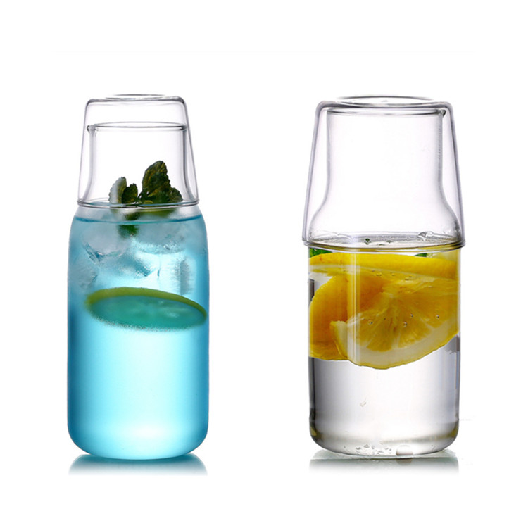 Wholesale Handmade Borosilicate Glass Heat Resistant Drinking Glass Water Pitcher Jug With Bamboo Lid