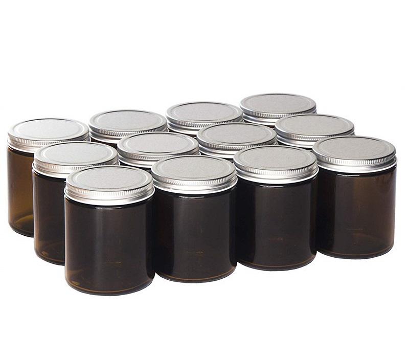 Wholesale Heat Resistant 4 Oz Empty Matte Amber Black Glass Candle Jar