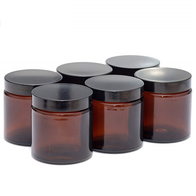 Wholesale Heat Resistant 4 Oz Empty Matte Amber Black Glass Candle Jar