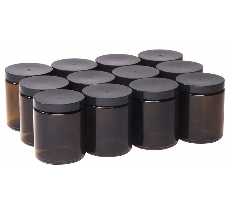 Wholesale Heat Resistant 4 Oz Empty Matte Amber Black Glass Candle Jar