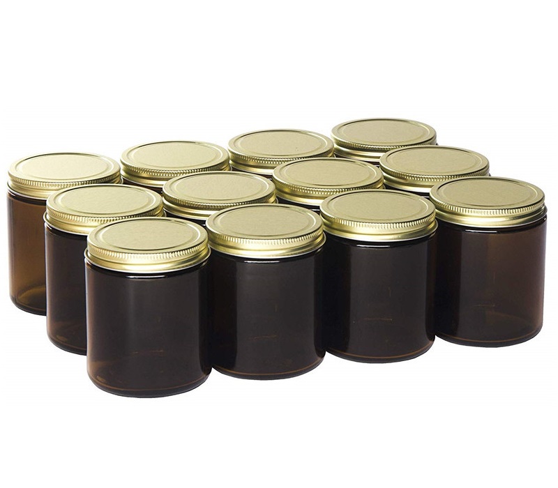 Wholesale Heat Resistant 4 Oz Empty Matte Amber Black Glass Candle Jar