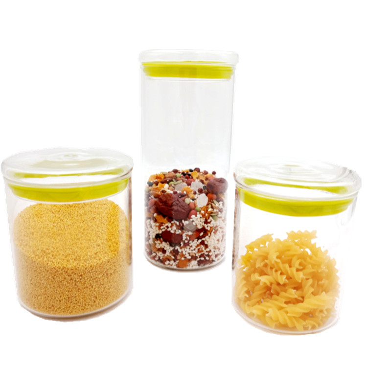 Wholesale High Borosilicate Glass Pasta Storage Jar Canister  with Glass lids
