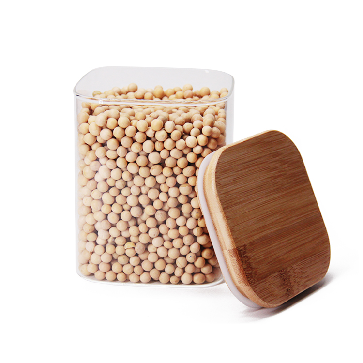 Wholesale High Borosilicate Glass Storage Jars Set With Bamboo Lid