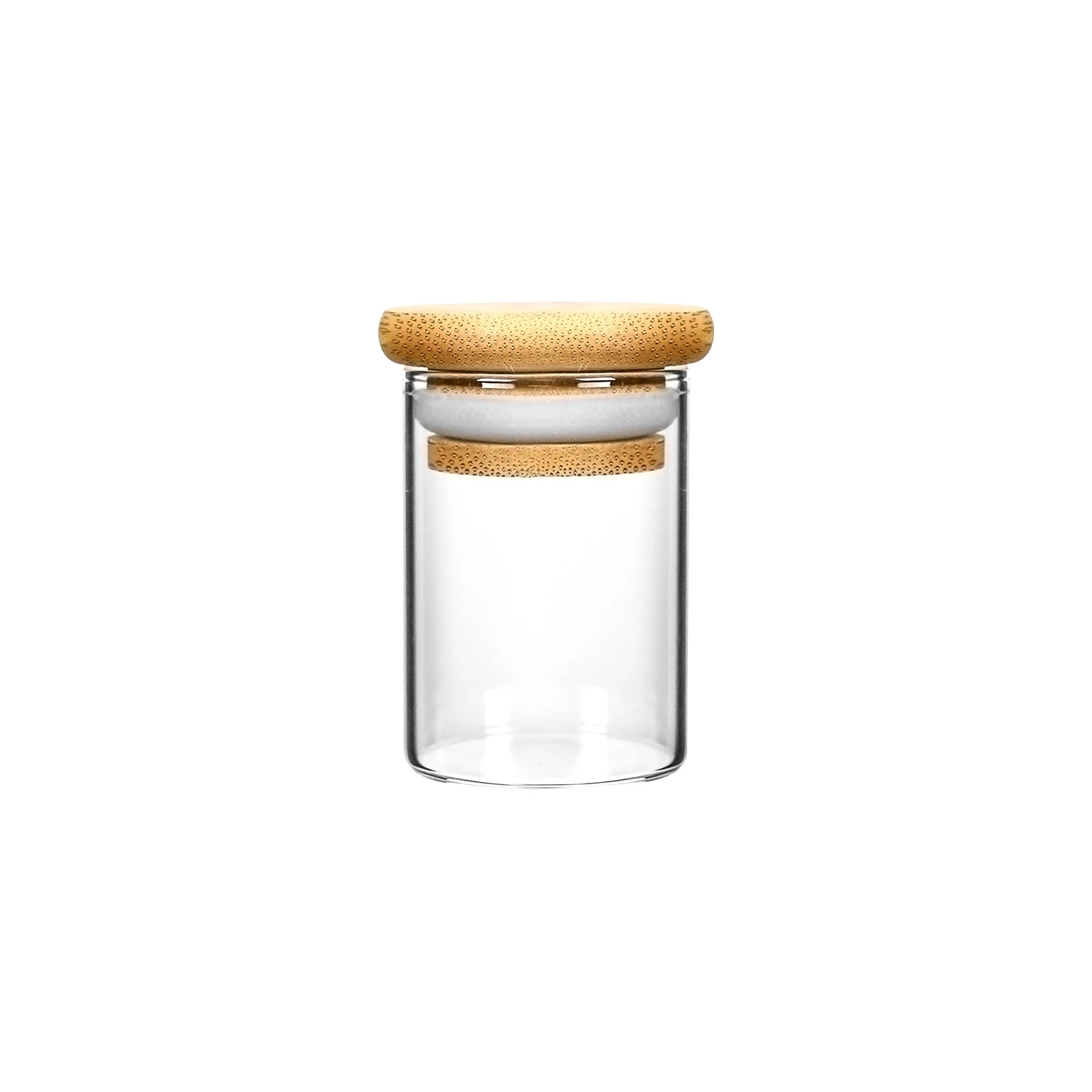 Wholesale High Quality Borosilicate Glass Clear Kitchen Food Storage Airtight Glass Jar With Wooden Lid