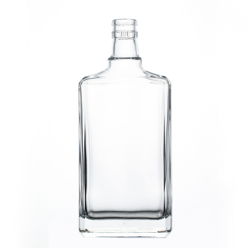 Wholesale High Quality Clear Flint Square Customize 450ml Glass Bottle for Liquor