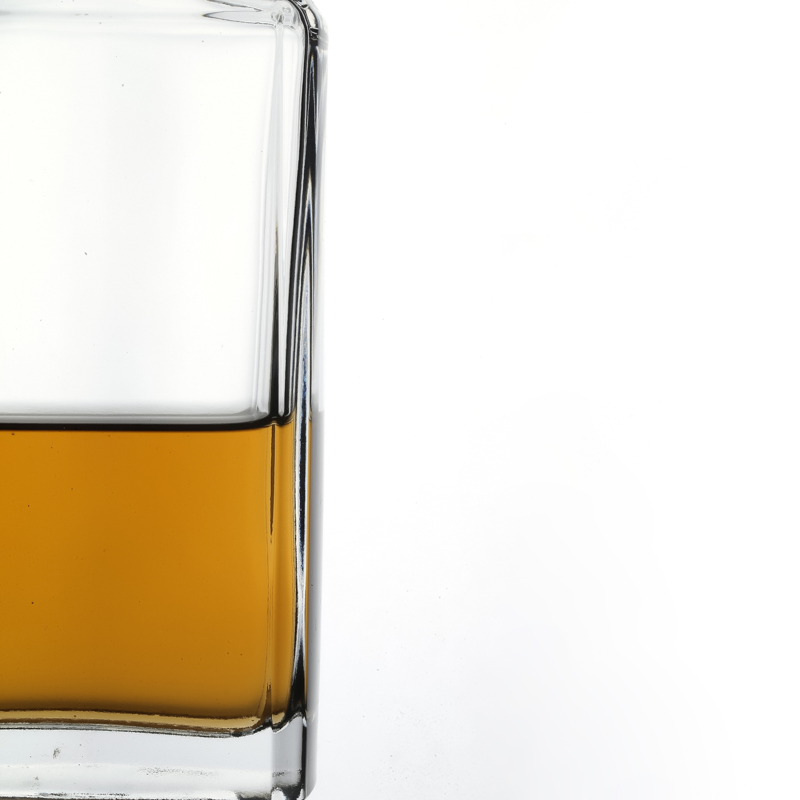Wholesale High Quality Clear Flint Square Customize 450ml Glass Bottle for Liquor