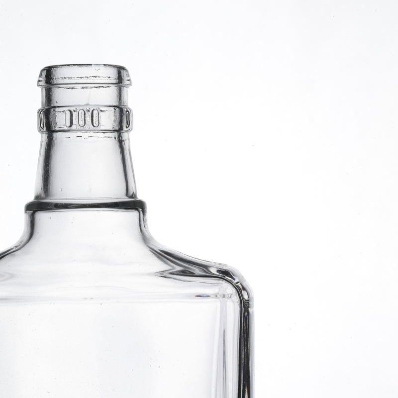 Wholesale High Quality Clear Flint Square Customize 450ml Glass Bottle for Liquor