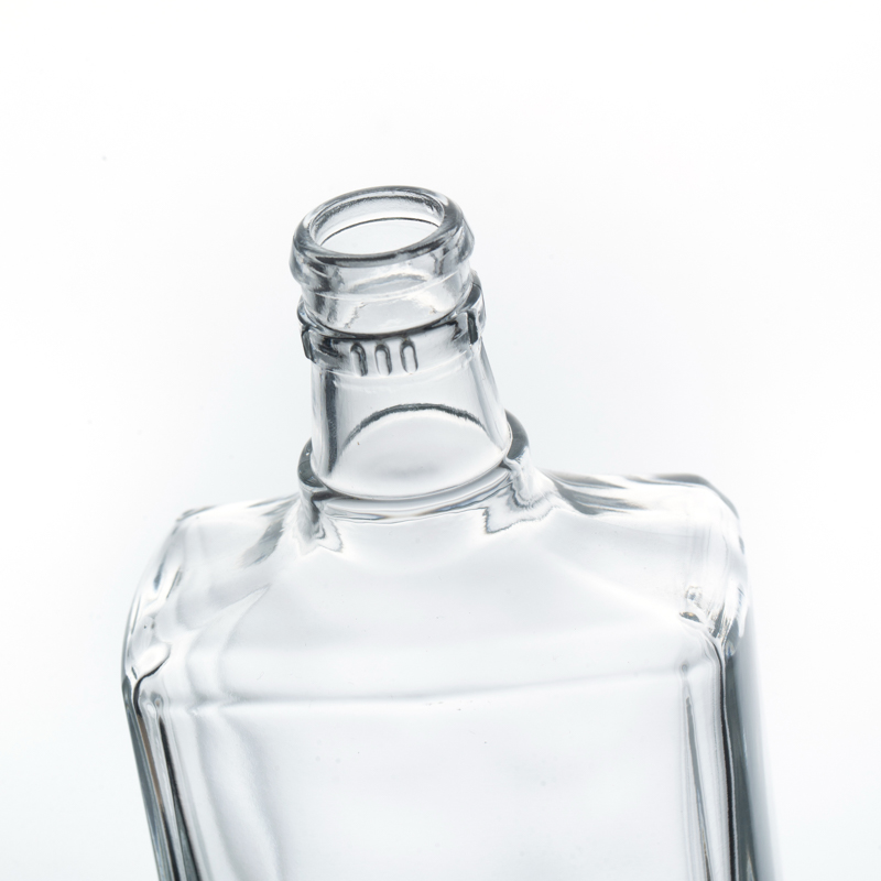Wholesale High Quality Clear Flint Square Customize 450ml Glass Bottle for Liquor