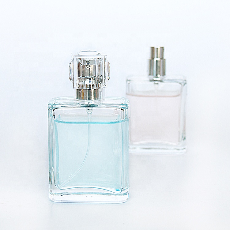 Wholesale High Quality Empty Square Flint Glass Luxury Perfume Bottle 100ml For Sale