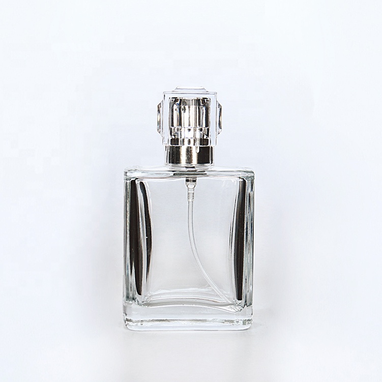 Wholesale High Quality Empty Square Flint Glass Luxury Perfume Bottle 100ml For Sale