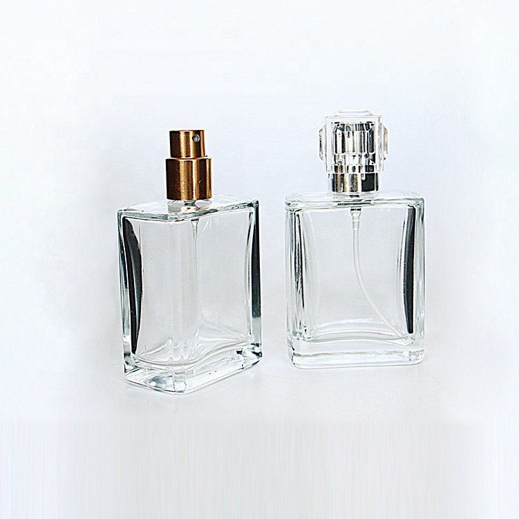 Wholesale High Quality Empty Square Flint Glass Luxury Perfume Bottle 100ml For Sale