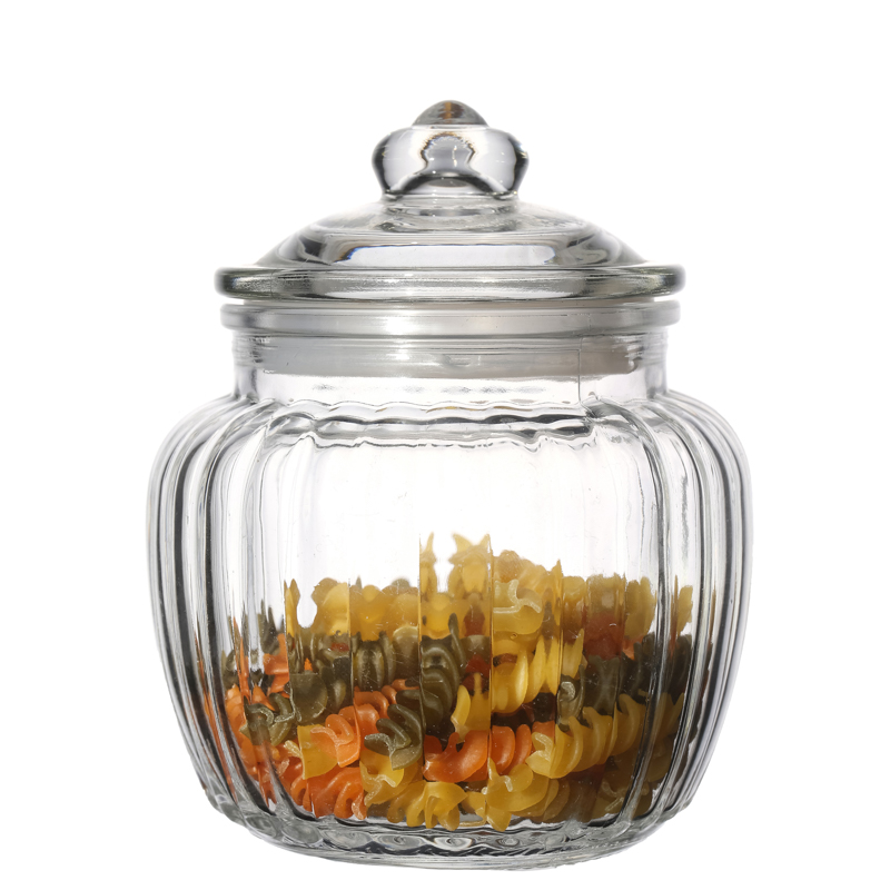 Wholesale High Quality Food Storage Clear Glass Jars with Lids Customize 550ml 1500ml Kitchenware Candy Food Glass Jar