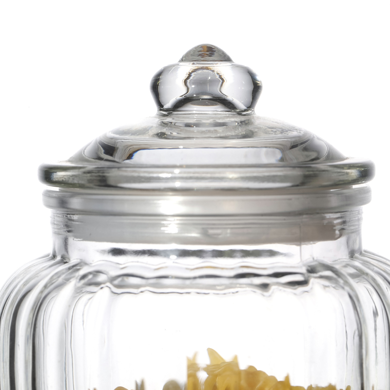 Wholesale High Quality Food Storage Clear Glass Jars with Lids Customize 550ml 1500ml Kitchenware Candy Food Glass Jar