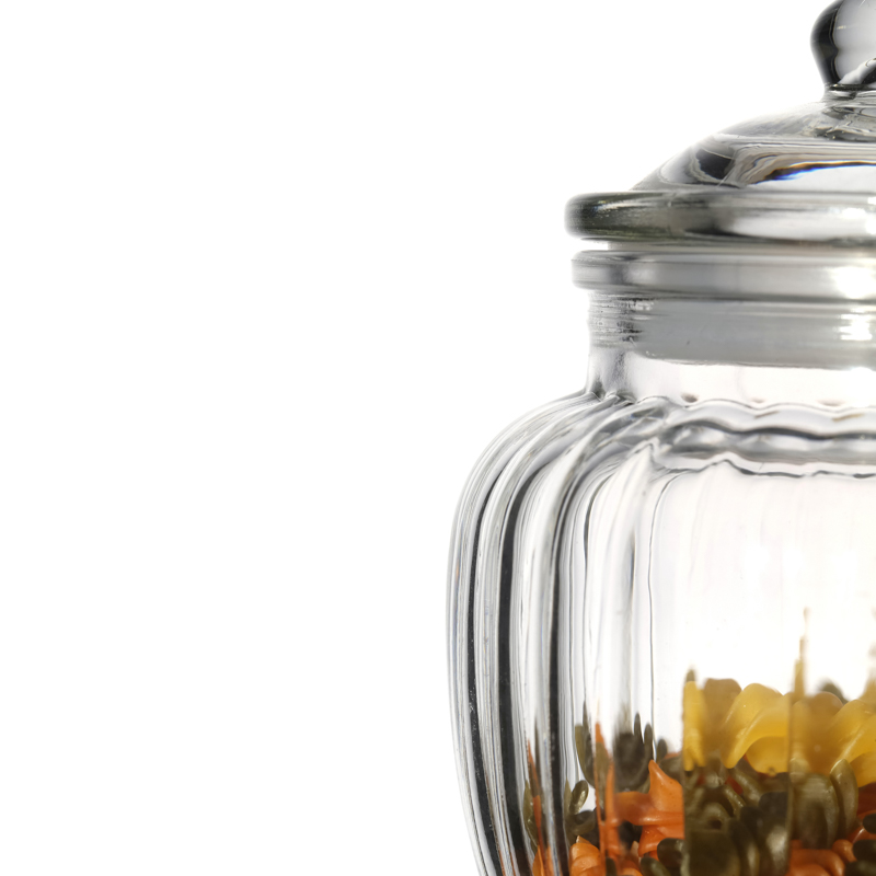 Wholesale High Quality Food Storage Clear Glass Jars with Lids Customize 550ml 1500ml Kitchenware Candy Food Glass Jar