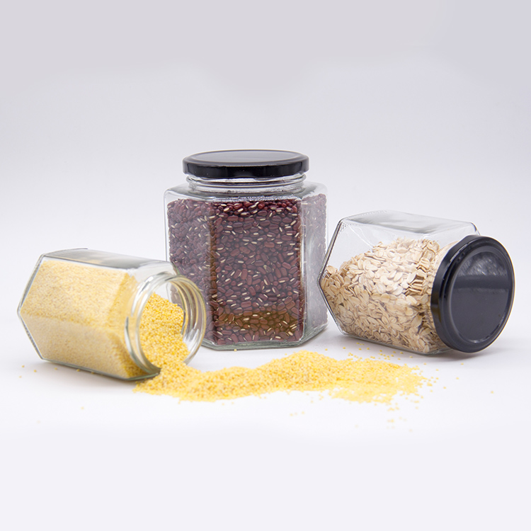 Wholesale High Quality Jam Jar Honey Bottle Six Arrises Glass Bottles