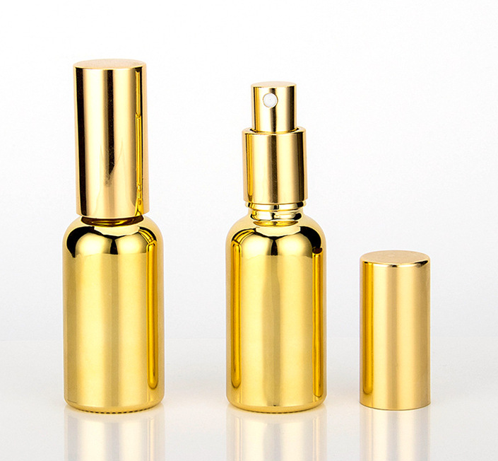 Wholesale High Quality Quick Shipping New Luxury Design 100ml Sliding Perfume Gold Glass Spray Bottles with Pump