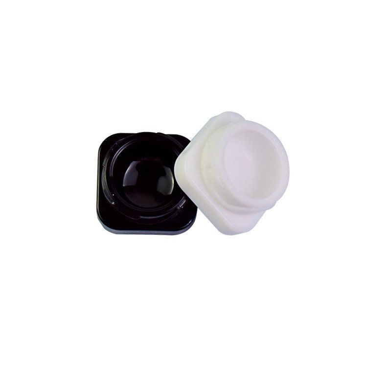 Wholesale High grade 5g 9g empty square cbd wax container child proof concentrate mini glass jar with child lock cap