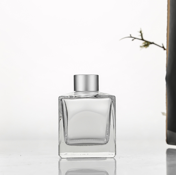 Wholesale High-grade Square Glass Clear 50ml 100ml 150ml 200ml Empty Perfume Reed Diffuse Glass Bottle