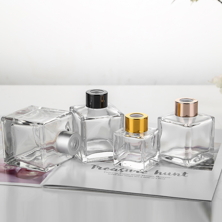 Wholesale High-grade Square Glass Clear 50ml 100ml 150ml 200ml Empty Perfume Reed Diffuse Glass Bottle