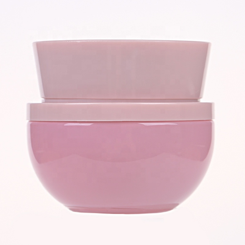 Wholesale High-grade pink ABS cap pink glass cosmetic bottle and jar cosmetic container package for personal care production