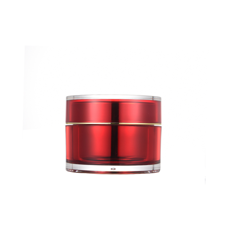 Wholesale High quality Round 100G Empty Cosmetic Cream Jars red Acrylic Cream Facial Plastic Jar for Cosmetic Packaging