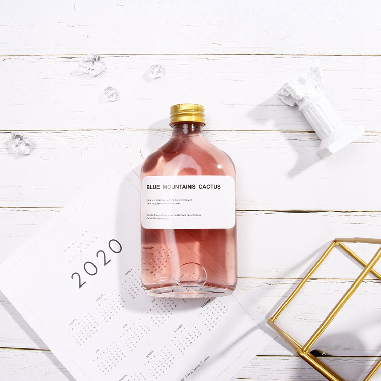 Wholesale Hip Flask 100ml 200ml Flat Glass Cold Brew Coffee Bottle For Liquor With Custom Logo Printing
