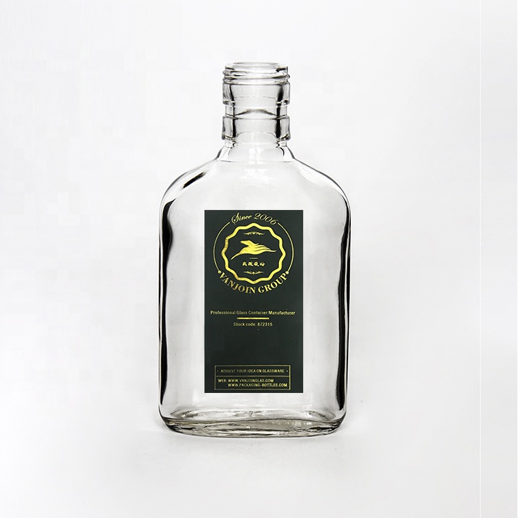 Wholesale Hip Flask Flat Bottle Ice Cold Brew Coffee 150ml 200ml Empty Wine Glass Bottle