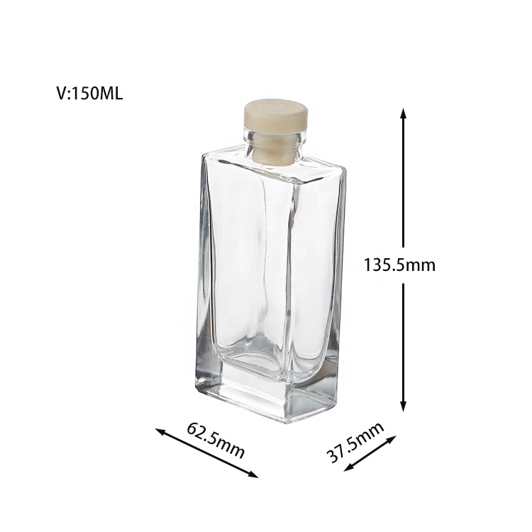 Wholesale Home 150ml Essential Oil Clear Glass Aroma Reed Diffuser Bottle