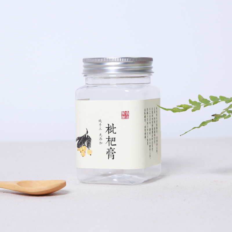 Wholesale Honey Bottle Glass Flower Tea Jar Food Packaging Box With Aluminum Lid Square