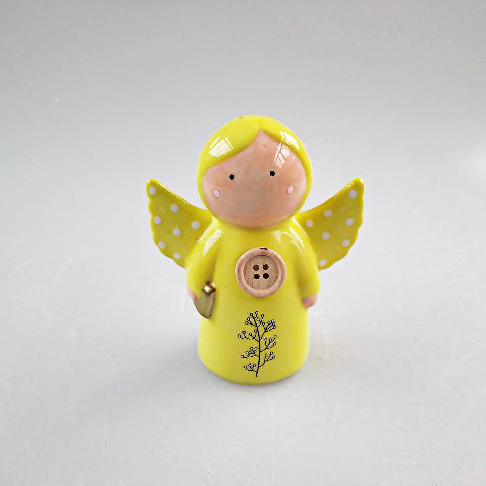 Wholesale Hot sale Ceramic salt jar pepper jar with cartoon angel design for kitchen accessories