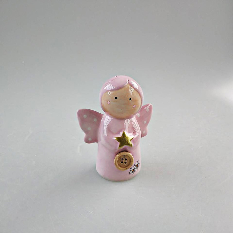 Wholesale Hot sale Ceramic salt jar pepper jar with cartoon angel design for kitchen accessories