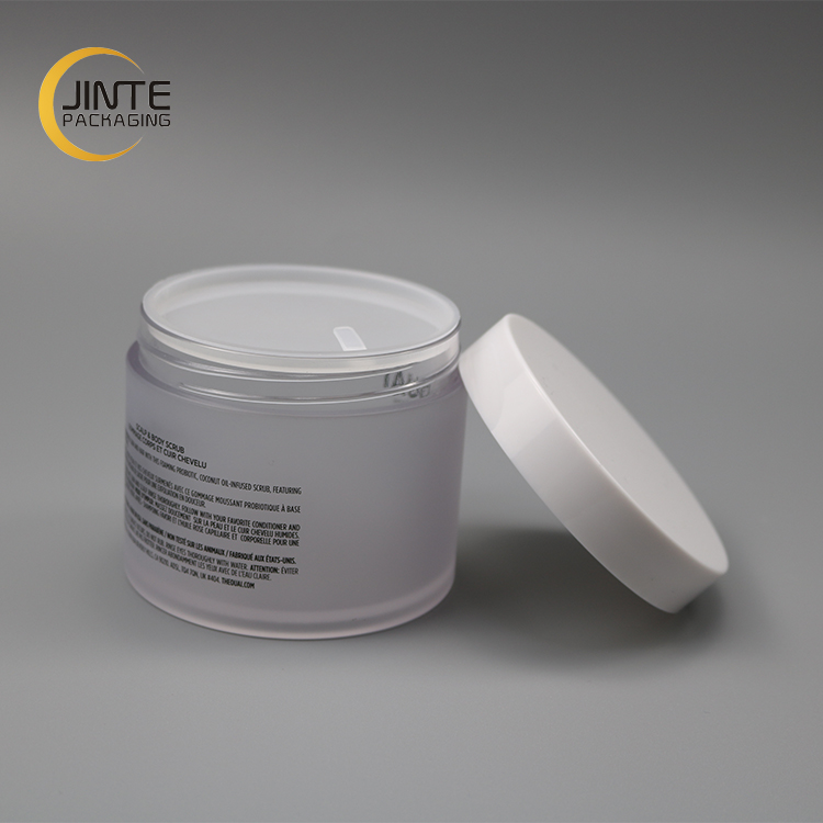Wholesale Jinte packaging 1oz 2oz 4oz 6oz 8oz PETG Frosted jar with lids for body scrub containers