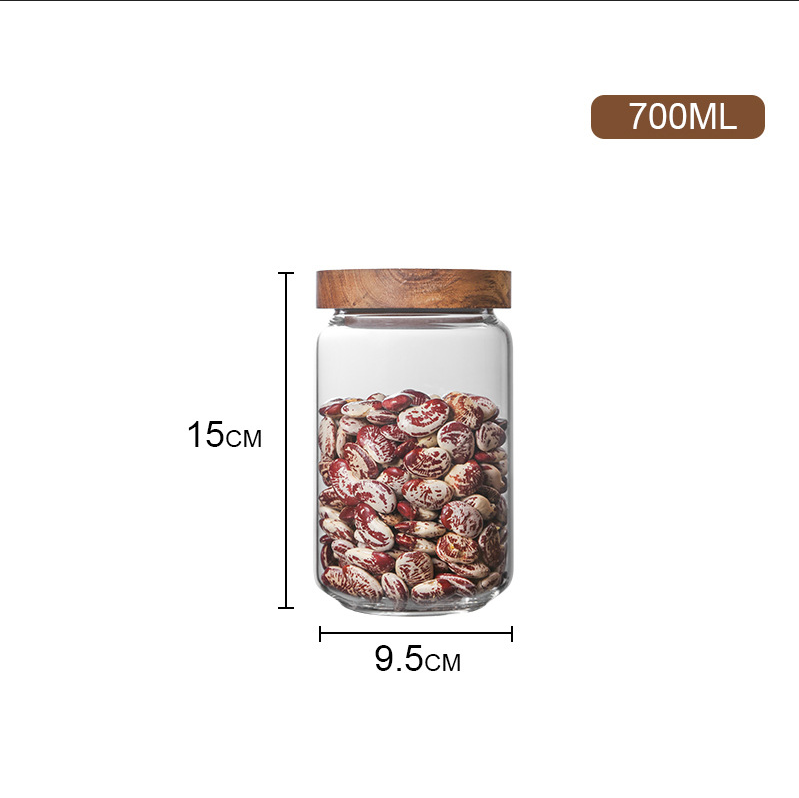 Wholesale Jumbo Size High-grade Transparent Wooden Lids Glass Storage Jar in Xuzhou