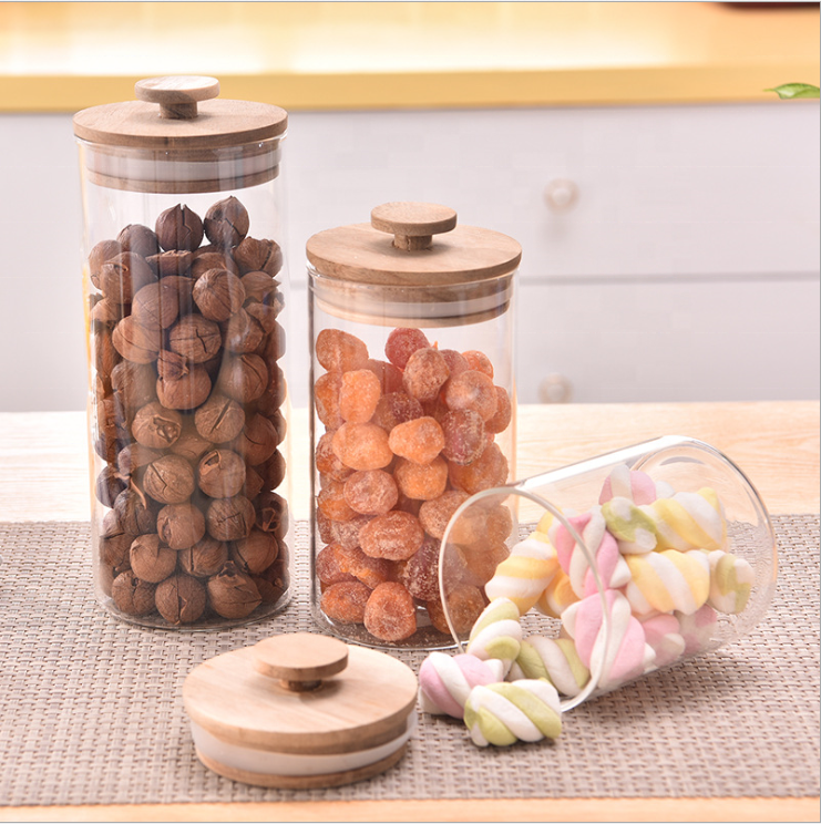 Wholesale Kitchen Accessories Household Glass Jars Containers Frasco De Vidrio Glass Storage Jars with Lids