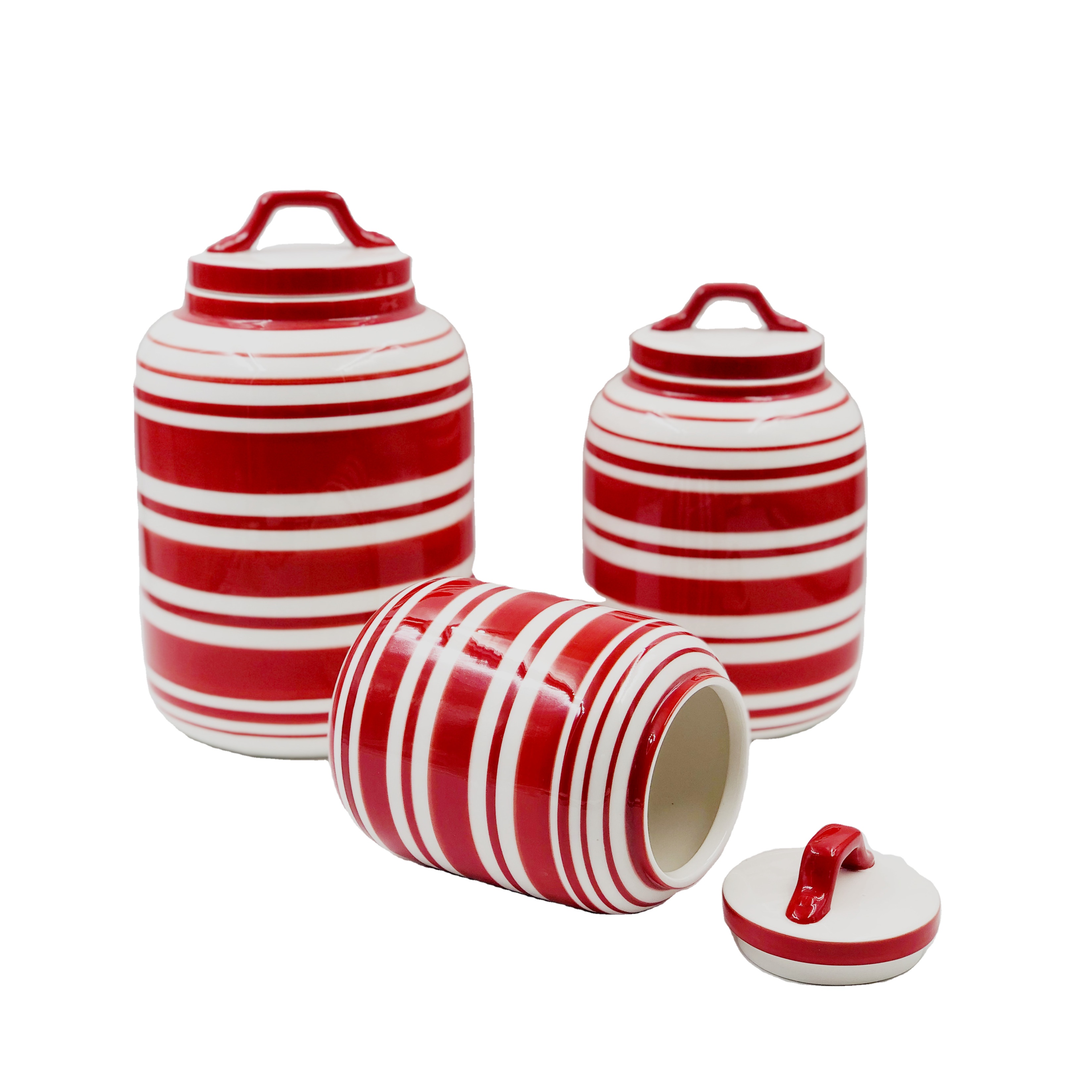 Wholesale Kitchen Ceramic Container Food Storage Jar with Ceramics or Wood Lid