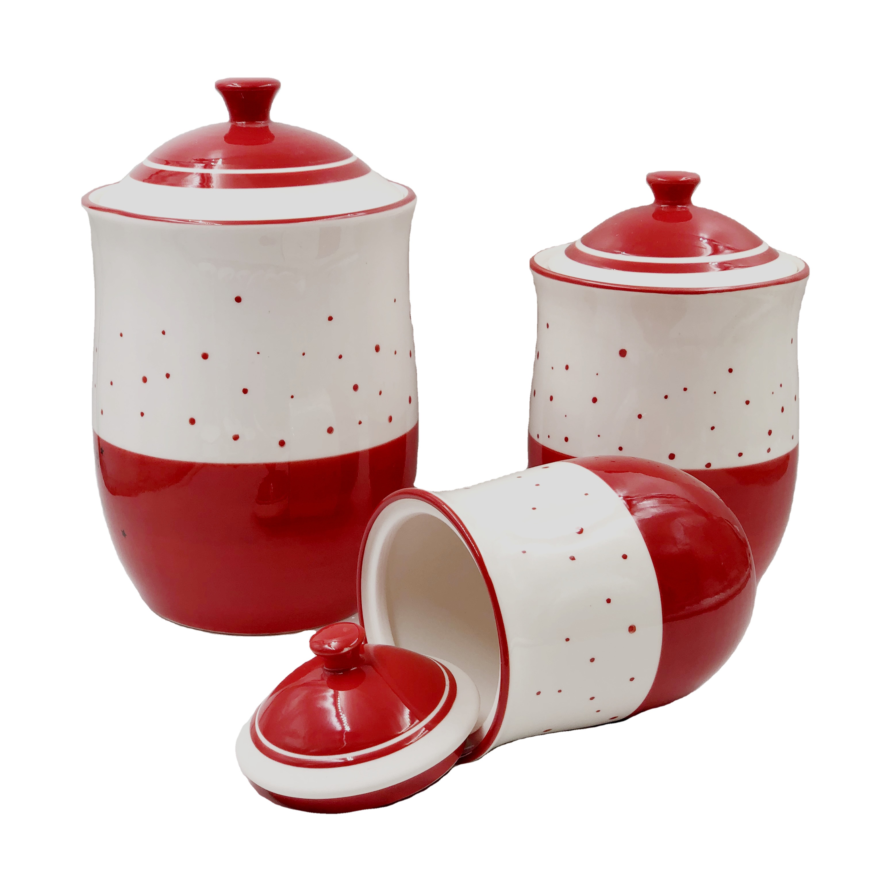 Wholesale Kitchen Ceramic Container Food Storage Jar with Ceramics or Wood Lid