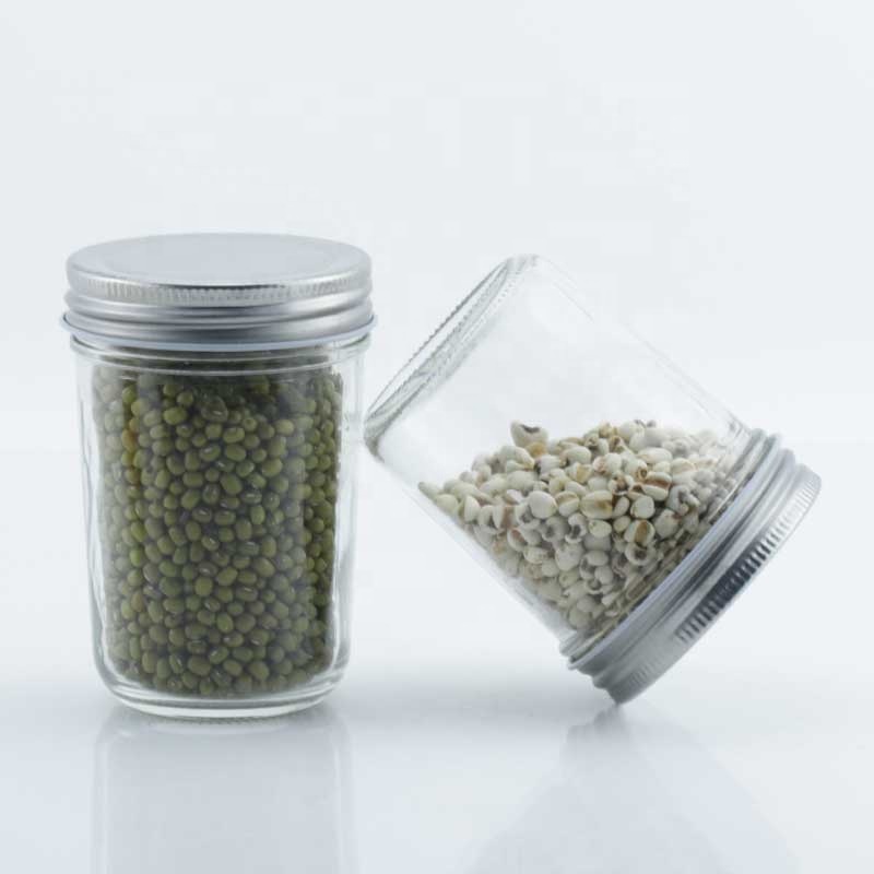 Wholesale Kitchen Glass Jars Transparent Glass Bottle With Sliver Lid Glass Storage Jar For Kitchen