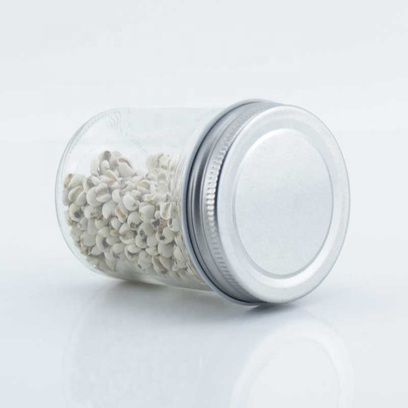 Wholesale Kitchen Glass Jars Transparent Glass Bottle With Sliver Lid Glass Storage Jar For Kitchen