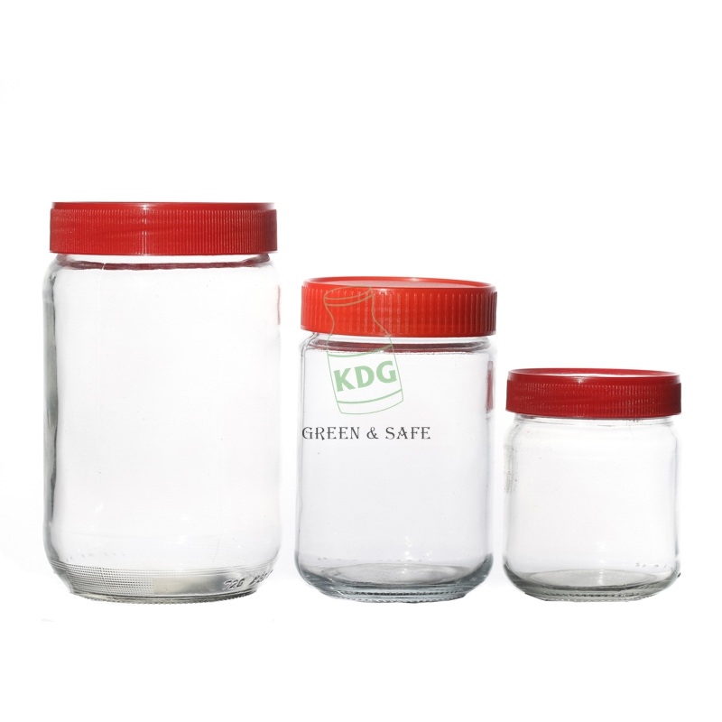 Wholesale Kitchen Glassware 220ml 385ml 720ml Cheap Clear Round Glass Jars in Bulk