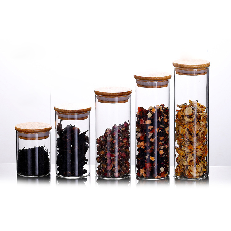 Wholesale Kitchen Jars Borosilicate Coffee Cookie Empty Fancy Candy Food Storage Glass Jar
