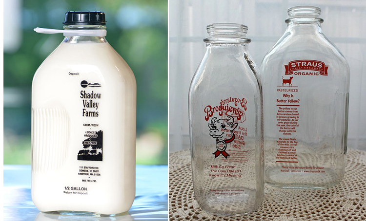 Wholesale Large 64 oz 2 Liters Milk Tea Bottle Milk Glass Bottle with Plastic Screw Cap