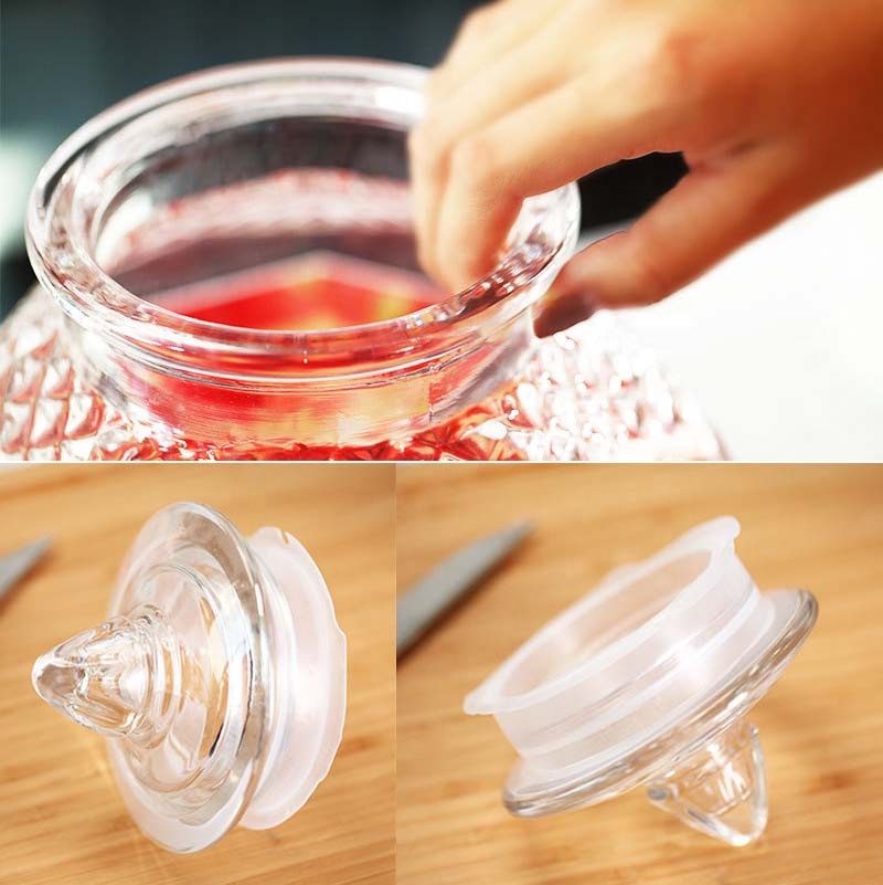 Wholesale Large Diamond Wine Glass Bottle Storage Glass Jar With Tap