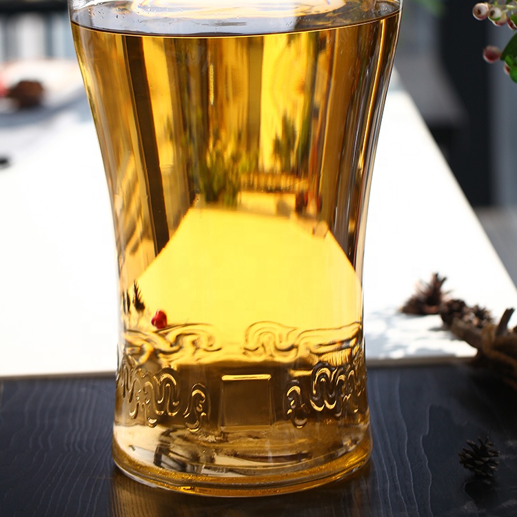 Wholesale Large Embossing Ginseng Fruit Wine Glass Bottle Seal Glass Storage Jars With Tap