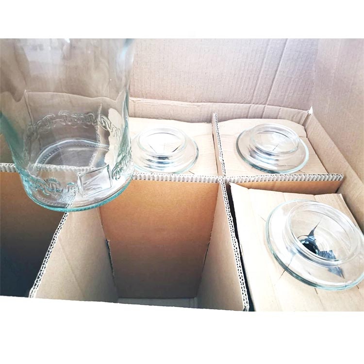 Wholesale Large Embossing Ginseng Fruit Wine Glass Bottle Seal Glass Storage Jars With Tap